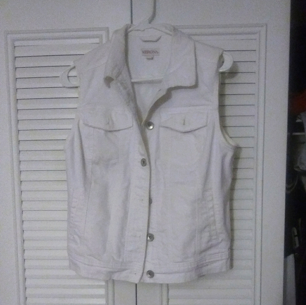White Denim Vest